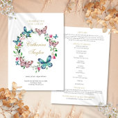 Vlinders Herdenkingsdienst Begrafenis Order Of Ser Programmakaart