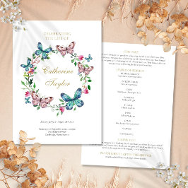 Vlinders Herdenkingsdienst Begrafenis Order Of Ser Programmakaart