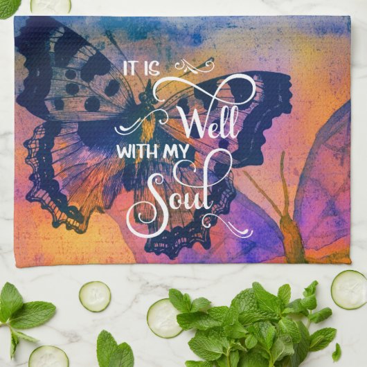 Vlinders Het is goed  Theedoek (Gevouwen)