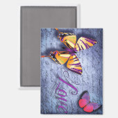 Vlinders houden van blauw magneet (Voorkant / Achterkant)