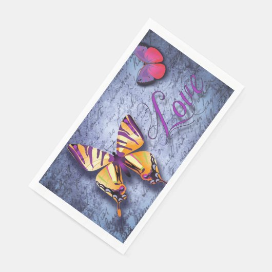 Vlinders houden van blauw servet (Hoek)