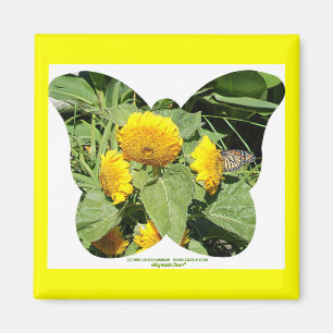 VLINDERS HOUDEN VAN ZONNEBLOEMEN MAGNEET