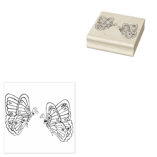 Vlinders Hout Art Stamp Rubberstempel (Gestempeld)