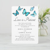 Vlinders Huwelijksuitstel Liefde is Geduldig Save The Date (Staand voorkant)