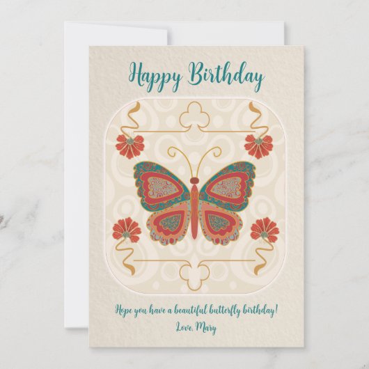 Vlinders in Abstracte Cloisonne Bedankkaart (Voorkant)