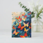 Vlinders in Beweging – Expressieve Abstracte Vluch Briefkaart (Staand voorkant)