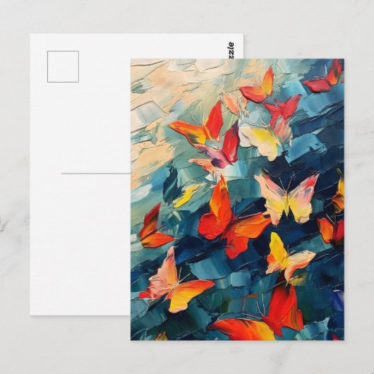 Vlinders in Beweging – Expressieve Abstracte Vluch Briefkaart (Voorkant / Achterkant)