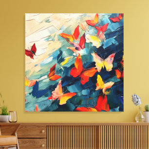 Vlinders in Beweging – Expressieve Abstracte Vluch Canvas Afdruk