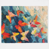 Vlinders in Beweging – Expressieve Abstracte Vluch Fleece Deken (Voorkant (Horizontaal))