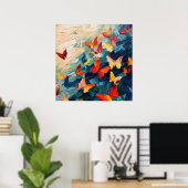 Vlinders in Beweging – Expressieve Abstracte Vluch Poster (Thuiskantoor)