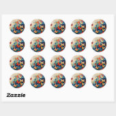 Vlinders in Beweging – Expressieve Abstracte Vluch Ronde Sticker (Vel)
