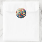 Vlinders in Beweging – Expressieve Abstracte Vluch Ronde Sticker (Tas)