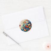 Vlinders in Beweging – Expressieve Abstracte Vluch Ronde Sticker (Envelop)