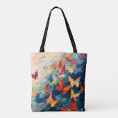 Vlinders in Beweging – Expressieve Abstracte Vluch Tote Bag (Achterkant)