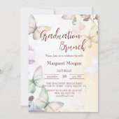 Vlinders in bloemenbruidsbrunch kaart (Voorkant)