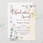 Vlinders in bloemenbruidsbrunch kaart (Voorkant / Achterkant)