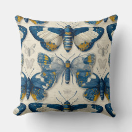 Vlinders in botanische illustratie kussen