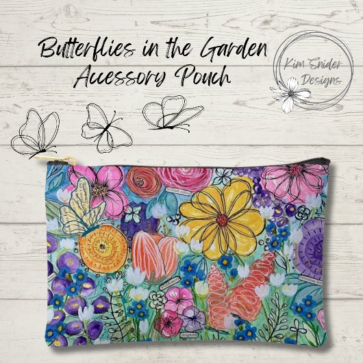 Vlinders in de tuin, heldere bloemen etui