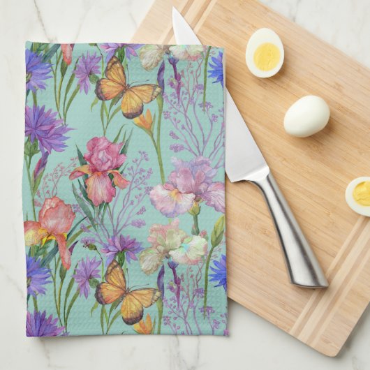 Vlinders In De Tuin Theedoek (Quarter Fold)