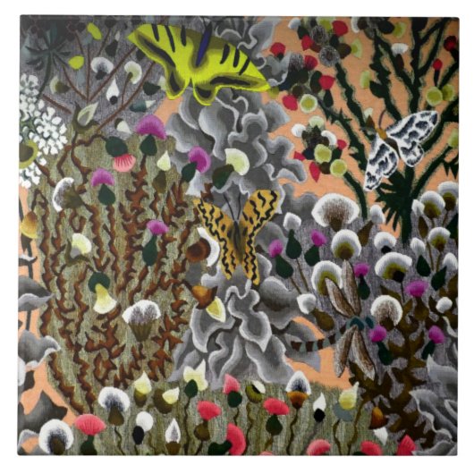  Vlinders in de wilgen illustratie Tegeltje (Voorkant)