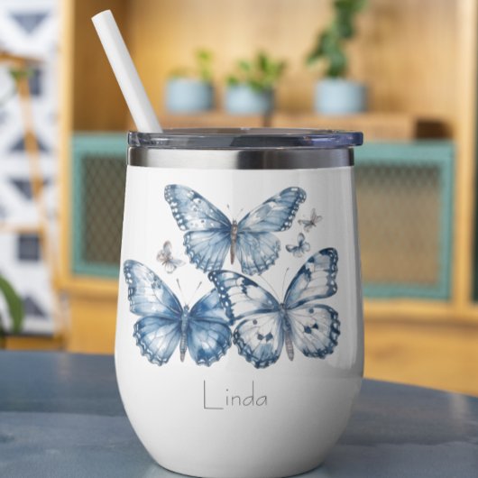 Vlinders in Delfts Blauw, aanpasbaar