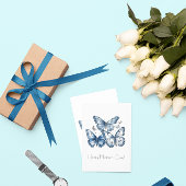 Vlinders in Delfts Blauw, aanpasbaar Briefkaart