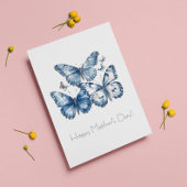 Vlinders in Delfts Blauw, aanpasbaar Briefkaart