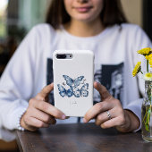 Vlinders in Delfts Blauw, aanpasbaar Case-Mate iPhone Case
