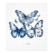 Vlinders in Delfts Blauw, aanpasbaar Foto Afdruk (Voorkant)