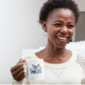 Vlinders in Delfts Blauw, aanpasbaar Koffiemok