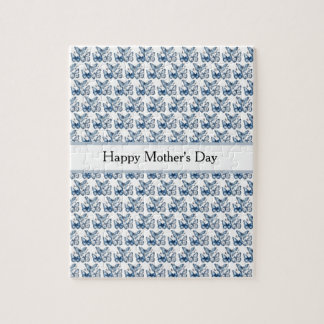 Vlinders in Delfts Blauw, aanpasbaar Legpuzzel