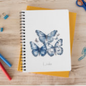 Vlinders in Delfts Blauw, aanpasbaar Notitieboek