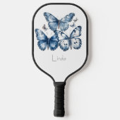 Vlinders in Delfts Blauw, aanpasbaar Pickleball Paddle (Achterkant)