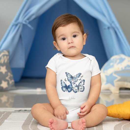 Vlinders in Delfts Blauw, aanpasbaar Romper