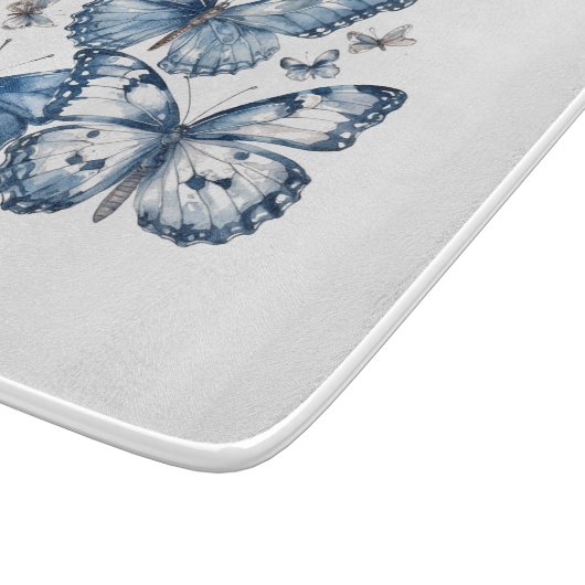 Vlinders in Delfts Blauw, aanpasbaar Snijplank (Hoek)