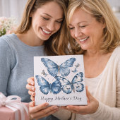 Vlinders in Delfts Blauw, aanpasbaar Tegeltje