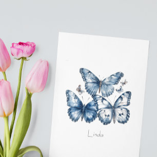 Vlinders in Delfts Blauw Briefkaart