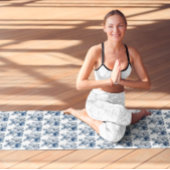 Vlinders in Delfts Blauw Yogamat