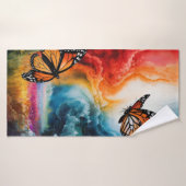 Vlinders in een kleurrijk storm. badhanddoek (Badhanddoek)