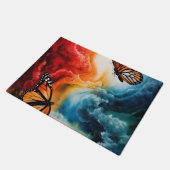 Vlinders in een kleurrijk storm. deurmat (Schuin)