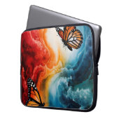 Vlinders in een kleurrijk storm. laptop sleeve (Voorkant Links)