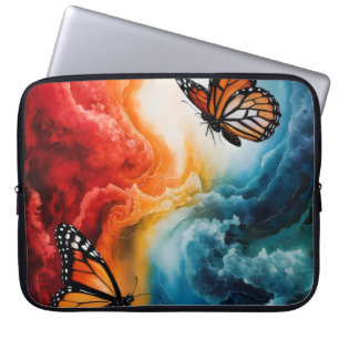 Vlinders in een kleurrijk storm. laptop sleeve