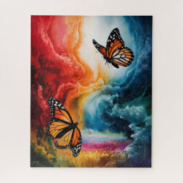 Vlinders in een kleurrijk storm. legpuzzel