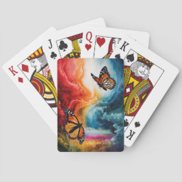Vlinders in een kleurrijk storm. pokerkaarten