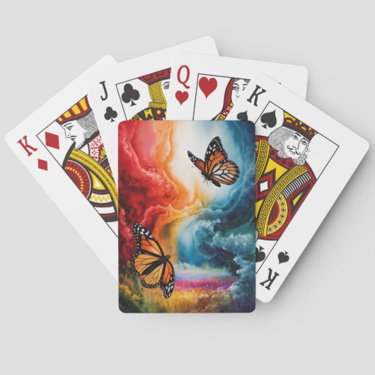 Vlinders in een kleurrijk storm. pokerkaarten (Achterkant)