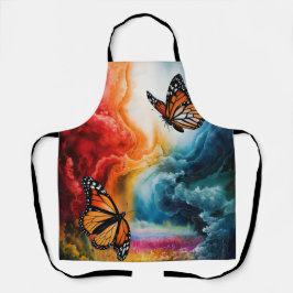 Vlinders in een kleurrijk storm. schort