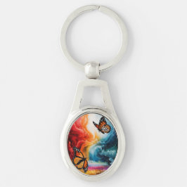 Vlinders in een kleurrijk storm. sleutelhanger