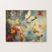 Vlinders in een Tuinpuzzel Legpuzzel (Horizontaal)