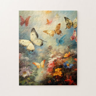 Vlinders in een Tuinpuzzel Legpuzzel