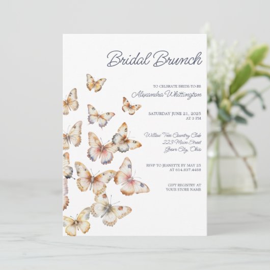 Vlinders in Flight Vrijgezellenfeest Kaart (Staand voorkant)